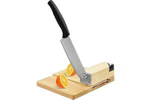 MEHOOSPVN Cutter Manual Jerky Meat Slicer Sausage Cutting Board Bread Slicer Household Wood Interface Stainless Steel Kitchen Cutter for Vegetables Fruits Food Household Jerky Meat Slicer Jerky Slicer