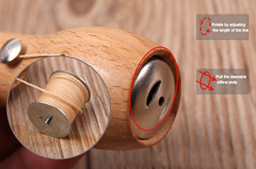Professional Speedy Stitcher N?hen Awl Hand Stitcher Repair Tool Kit f¨¹r Leder und schwere Stoffe, inkl. 2 N?hnadeln und Leinenzwirn - 4