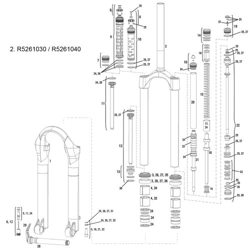 Rock Shox CSU Argyle RC R/Aluminium-Steerer 1.13 cm, grau