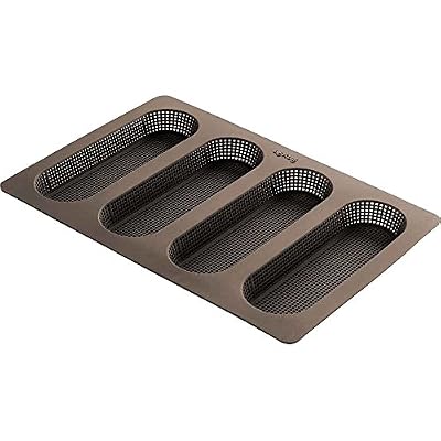 Lékué - Baguette Moule Silicone Marron 45 x 35 x 25 cm Set de 4