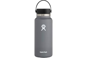 Hydro Flask - Wide Mouth - Botella de Agua 946 ml (32 oz) - Acero Inoxidable con Aislamiento al Vacío y Tapa a Prueba de Fugas y Revestimiento en Polvo - Wide Mouth - Stone
