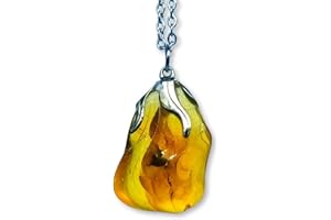 TENET CRIGEMA - Ciondolo pendente con pietra dura vera minerale e catenina in acciaio inossidabile