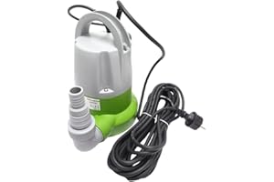 Tauchpumpe mit integriertem schwimmer und Überhitzungsschutz von CHM GmbH® - Flachsaugend bis 1mm (400 Watt, 6000 L/h) Förderhöhe max 6m