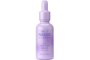 Isle of Paradise Self Tanning Face & Body Drops - Dark - Brightens & Evens Skin Tone - Self Tanner Drops for Bronzed & Glowing Skin - Vegan and Cruelty Free - 30ml