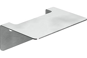 WEISSENSTEIN Mensola bagno adesiva 14 cm - Mensola Acciaio inox - Mensola adesiva da parete senza foratura