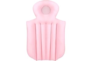 AUNAEYW Full Body Bath Pillow for Bathtub, Bath Pillows for Tub Full Body Mat 3D Air Mesh & Quick Drying Ergonomic Headrest Cushion (Pink Short WITHOUT Suction Cups, 63.5cm*37cm)