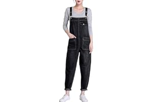 Lazutom Women's Loose Fit Casual Baggy Denim Bib Dungarees Overall
