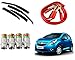 Auto Pearl Premium Quality Car Accessories Combo of Car Rain Wind Door Visor Side Window Deflector. & Car Tyre Air Alert Valve Cap Set of 4 Pcs. & Car Heavy Duty Jumper Booster Cables Anti Tangle Copper. RS.1955.00