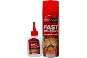 Interbond Sekundenkleber Set Extra Stark Kleber 50g mit Aktivator Spray 200ml - Textilkleber, Montagekleber, Stoffkleber und Keramikkleber - Alleskleber Set für Kunststoff, Metall und Holz