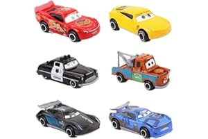 Tiuainta McQueen Cars Toys Racing Toy Cars 6PCS Die Cast Cars Alloy Racing Model Mini Set Kids Collectable Character Vehicles Kids Birthday Party Gift for Boys Girls Fan Kids Ages 4 and Up