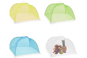 WeddHuis 4 PCS Coprivivande a Rete Pieghevole Coprivivande in Rete Protezione per Mosche Perfetta per Cibo Frutta Barbecue Picnic Resistente a Zanzare Mosche