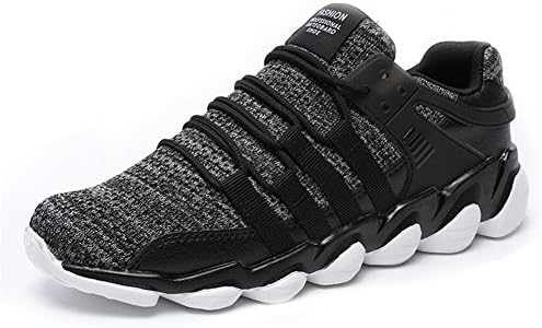 luwell Mens Mesh Trainers Lace Up Lightweight Sports Running Shoes Casual Fashion Sneakers718-2 Grey 40