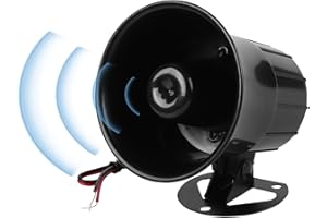 Sonew Allarme Corno DC 12V, Sirena Corno ad Alta Potenza per di Protezione per la Sicurezza, Domestica Indoor / Outdoor a Prova di Fuoco 115dB