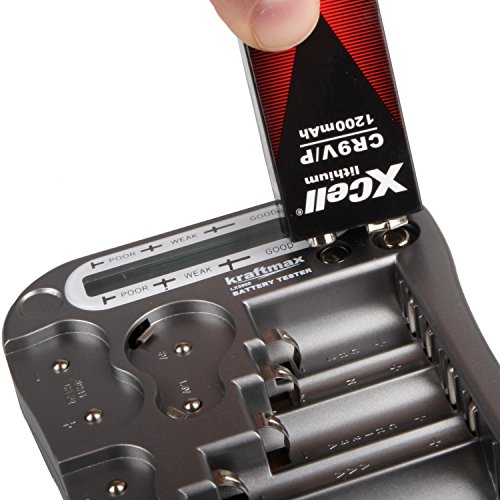Kraftmax Batterietester Universal Batterie und Akku Testgerät mit LCD-Display – NEUESTE VERSION MW333 / LX5900 mit Knopfzellen Test - 4