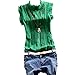 ELFIN® Lady Women Lace Border Sleeveless Shirt(Green/Small)