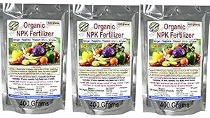 TSR Organic Fertilisers & Pesticides 3-in-1 Organic NPK Garden Fertilizer 400 Grams (Pack of 3) with Organic Nitrogen Phosphorous Potassium bio Fertilizer granules