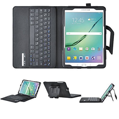 ELTD Samsung Galaxy Tab S2 9.7 QWERTZ Tastatur, Detachable Bluetooth Tastatur (QWERTZ Tastatur) mit Standfunction Für Samsung Galaxy Tab S2 9.7 T810N / T815N / T813N / T819N , Schwarz