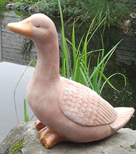Steinfigur Ente stehend Steinguss Terrakotta - 2