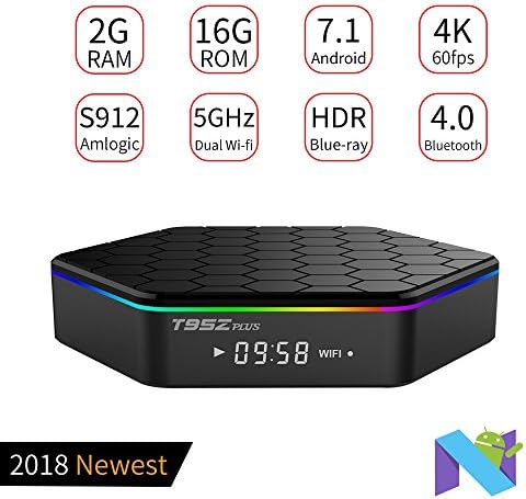PULIER T95z Plus Android 7.1 TV BOX 2GB 16GB S912 support HDR+ | H.265 | 3D Blue-ray | 4K and 2.4G/5G wireless Bluetooth 100M/1000M LAN