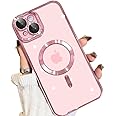 VONZEE Thermoplastic Polyurethane Electroplating Transparent Logo Back Case For iPhone 15 Plus, 6.7 Inch, Full Body & Individual Camera Protection, Rose Pink