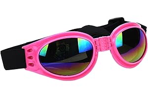 tinysiry Dog Sunglasses Dog Goggles,Small Breed Dog Polarized with Adjustable Strap,UV Protection Windproof Sun Glasses Pet Goggles for Pet Bike Riding Hiking Swimming Pink