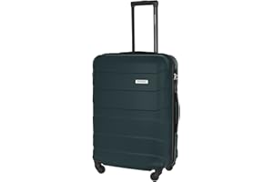 BARRENS Walizka podróżna średnia | Bagaż rejestrowany | Wymiary 66x46x26 cm | Pojemność 60 L | Wytrzymały materiał ABS | Zamek szyfrowy | Elastyczne rączki | Kółka 360 stopni | zielony