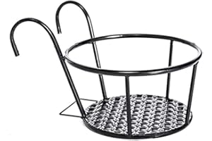 GMWD Żelazo Wisząca Doniczka na kwiaty Wiszące Żelazne Stojaki ogrodowe Metalowy stojak na kwiaty do patio, na zewnątrz, do domu, balkonu, werandy, wystrój domu