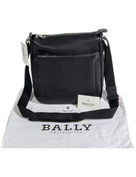 Bally Herren Schwarz Strukturierte Leder Umhängetasche Mit Schulterriemen