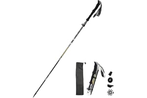 HUGSEE Bâtons de marche nordique pour homme et femme, bâtons de randonnée télescopiques pliables 110-135 cm, bâtons de randonnée ultra légers