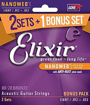 Elixir 11052 Jeux de 3 Cordes pour Guitare acoustique