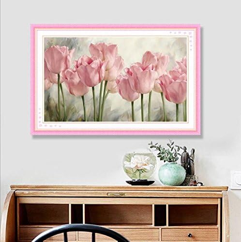RayMoon Tulipa Pattern DIY Handmade Full Drill Diamond Painting Set Resin Rhinestone Pasted Cross Stitch 56*40cm