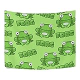 ALAZA Seamless Pattern Cute Dibujos Animados Ojos Grandes Rana Verde poliéster decoración del...