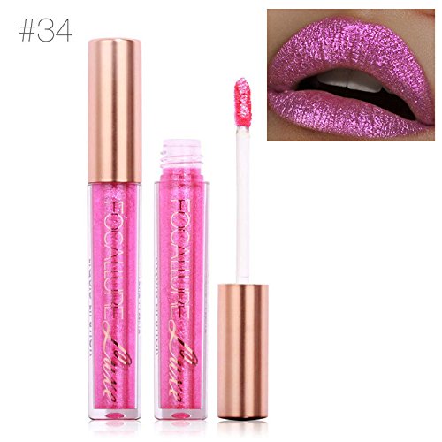 TOPBeauty Sexy Glitzer Lip Makeup Wasserdichte Lip Gloss Meerjungfrau Farbe Nude Glitter Schimmer Focallure Lippenstift Lip #34
