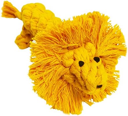 WeiLi Puppy Chew Toys Lion Durable Braided Rope Shaped Rope Dog Toy for Small Dog Teeth Cleaning