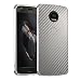Produktbild Moto Z2 Force Hülle,Grandcaser Aluminum Bumper + Carbon Fiber Acrylic Back Cover [2 in 1] Anti-Kratzer Stoßfest Hybride Schutzhülle für Motorola Moto Z2 Force-Silber