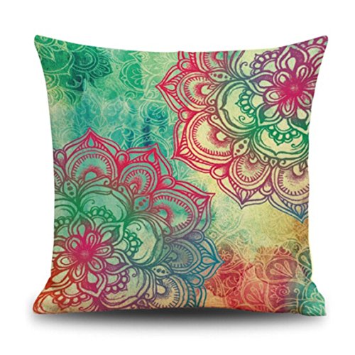 Kissenbezug,Vovotrade Freizeit bunte Baumwolle Leinen Kissenbezug Sofa Home Decor (E)