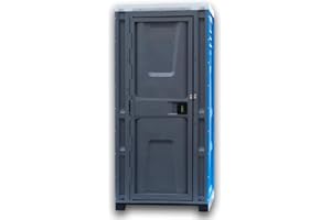 Varile Cabine de WC mobile en plastique bleu pour chantier, jardin et camping