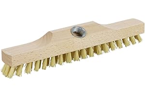 ‎BAWITEC BawiTec Schrubber, Rheinischer Wischer, 28cm Breit/Lang, ohne Stiel, Bodenschrubber mit Metallgewinde, schmale Form, Buchenholzkörper, MyprenFibre-Borsten, Haushaltsschrubber