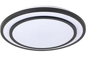 Lindby lampa sufitowa LED 'Essina ' z możliwością ściemniania, z pilotem, styl nowoczesny, m. in. do salonu, jadalni, kolor czarny, metal