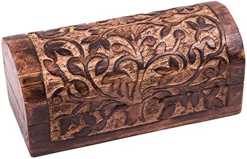 'Tree Of Life In A Quality Wooden Presentation Box with Celtic Symbol 16x8x8 cm Wooden Box Treasure Chest