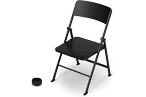 DS. DISTINCTIVE STYLE Doll Chair 1/6 Scale Mini Folding Chair for 12 Inch Action Figure Black Tiny Miniature Furniture for Dollhouse Decoration