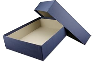 NEUSER PAPIER 1x Boîte de rangement et de cadeau de qualité supérieure - Format A4 - Bleu foncé (bleu) - 302 x 213 x 70 mm.