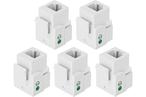 5 stycken CAT3 Keystone telefonmodul, RJ11-uttag till 4-stifts skruv term block klämkontakt, enkel port telefonuttag med dammskydd, nätverkskabel tillbehör