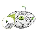 SEGURO NO TÓXICO: material respetuoso con el medio ambiente, aprobado por las normas de certificación de seguridad FDA / LFGB, acero inoxidable especialmente para alimentos, nuestro inserto Steamer se puede usar para alimentos para bebés.