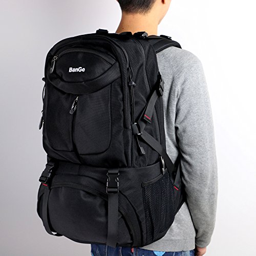 45L Hohe Kapazität Laptop Notebook Rucksack Wasserabweisend Reisen Outdoor Rucksack No.2227 (Schwarz) - 6