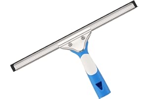 Mitclear Limpiacristales Profesional(35cm), Limpiador de Ventanas de Acero Inox, Escobilla con Hoja de Silicona, Kit de Escobilla Limpiador de Cristales para Ducha Cristal Espejo Puerta Coche Azulejos