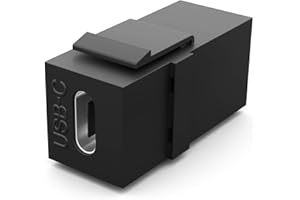 HB-DIGITAL Module Keystone avec prise USB-C USB 3.2 | Multimédia pour panneau de brassage, prise réseau, 240 W, support Plug & Play, noir