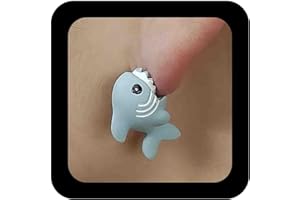 Cimenexe Bohemian Acrylic Shark Stud Earrings Gray Clay Shark Earrings Gray Cartoon Shark Bite Earrings Cute 3D Animal Earrings Jewelry for Women