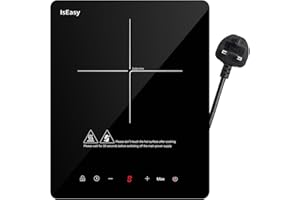 IsEasy Single Induction Cooker Portable Induction Hob Ultra-thin Electric Induction Hob with 9 Power levels from 120W to 2100W, Countertop Burner with LED Display, Safety Lock