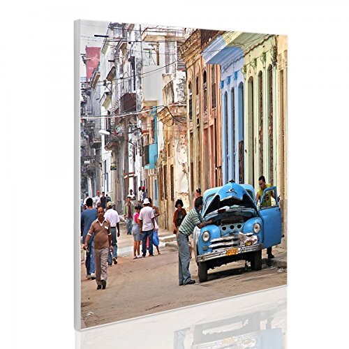 banjado - Magnettafel Pinnwand 50x50cm quadratisch Küche Memoboard mit Motiv Kuba